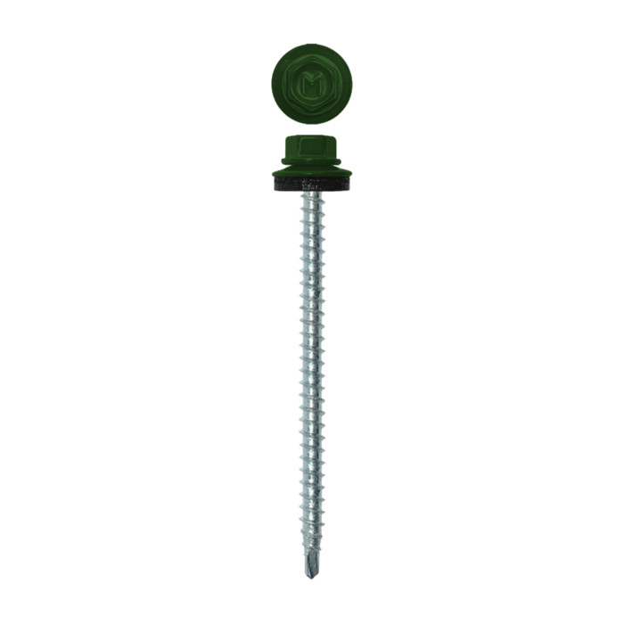 Саморез кровельный Daxmer 4,8х70 RAL 6002 (100) сверло №1